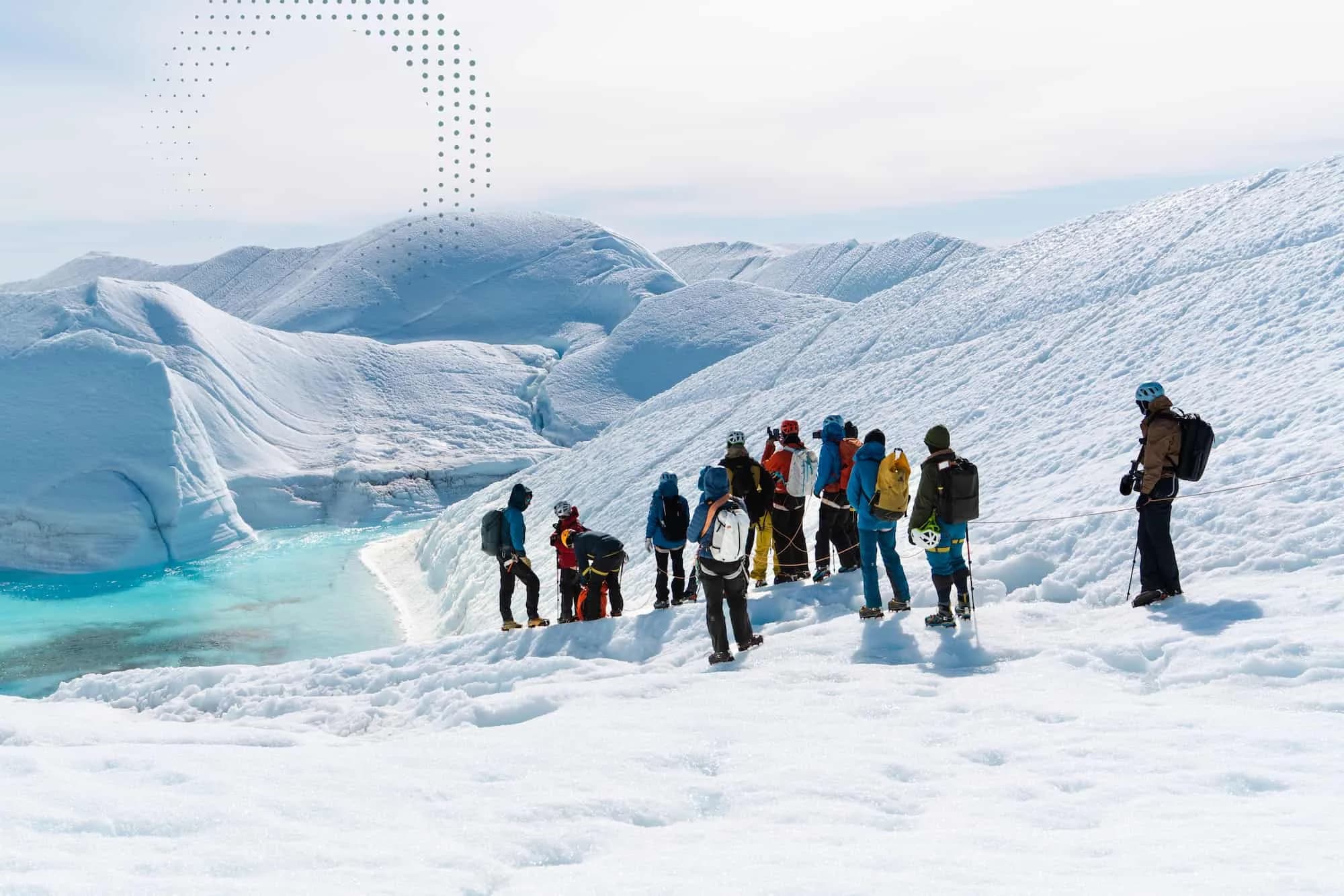 A field scientist beside Antarctic instruments