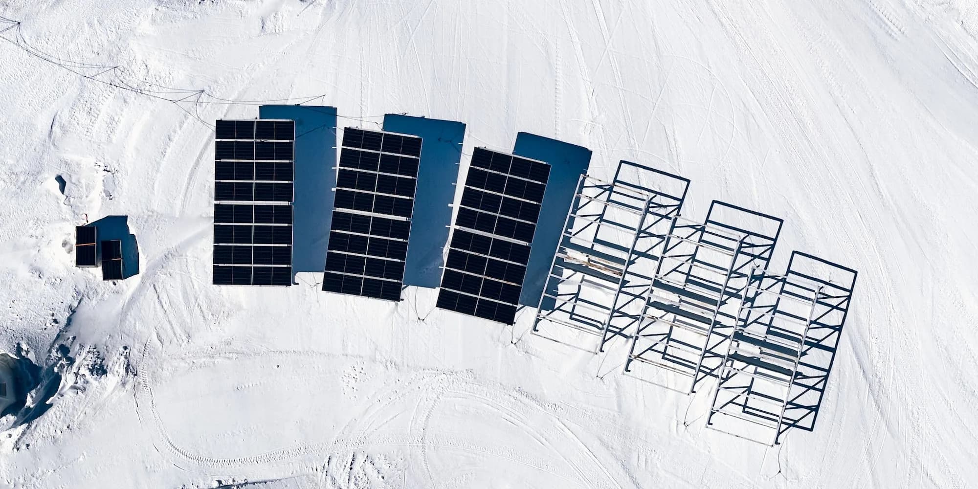 A White Desert camp in the Antarctic landscape